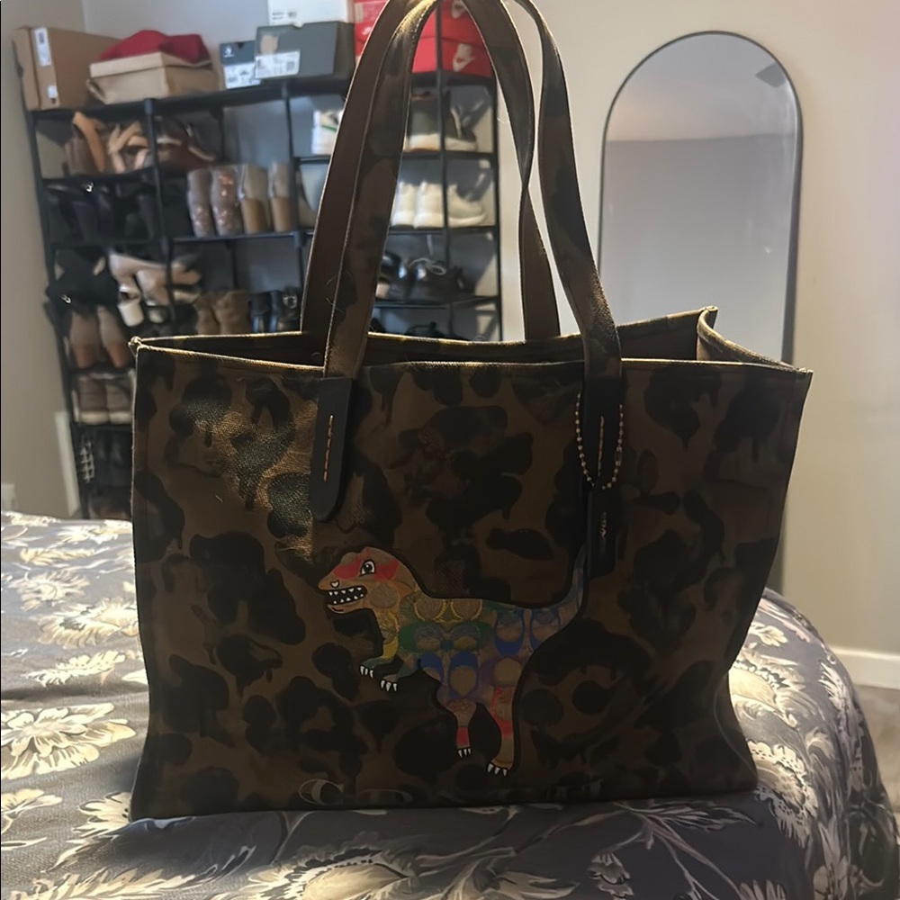 Coach Rainbow Rexy Camouflage Tote Bag